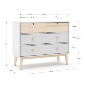 wohnli-moebel-suche-800001427097-1 KOMMODE Estefania Weiß 100/40/81 cm Holz Calicosy Möbel > Kommoden & Schubladenschränke > Kommoden Weiß