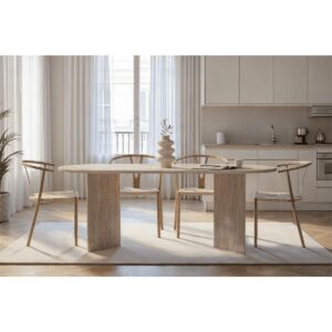 wohnli-moebel-suche-800001427185-1 ESSTISCH mit ovaler Tischplatte L200 cm 90/200/75 cm Holzwerkstoff Calicosy Möbel > Tische > Esstische Beige