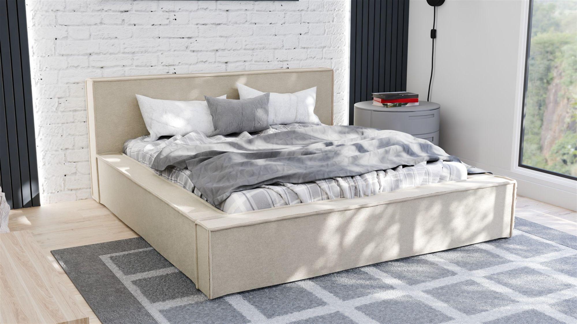 wohnli-moebel-suche-800001427341-1 POLSTERBETT Aldana Komplettset Textil Fun Möbel Möbel > Betten > Polsterbetten Beige