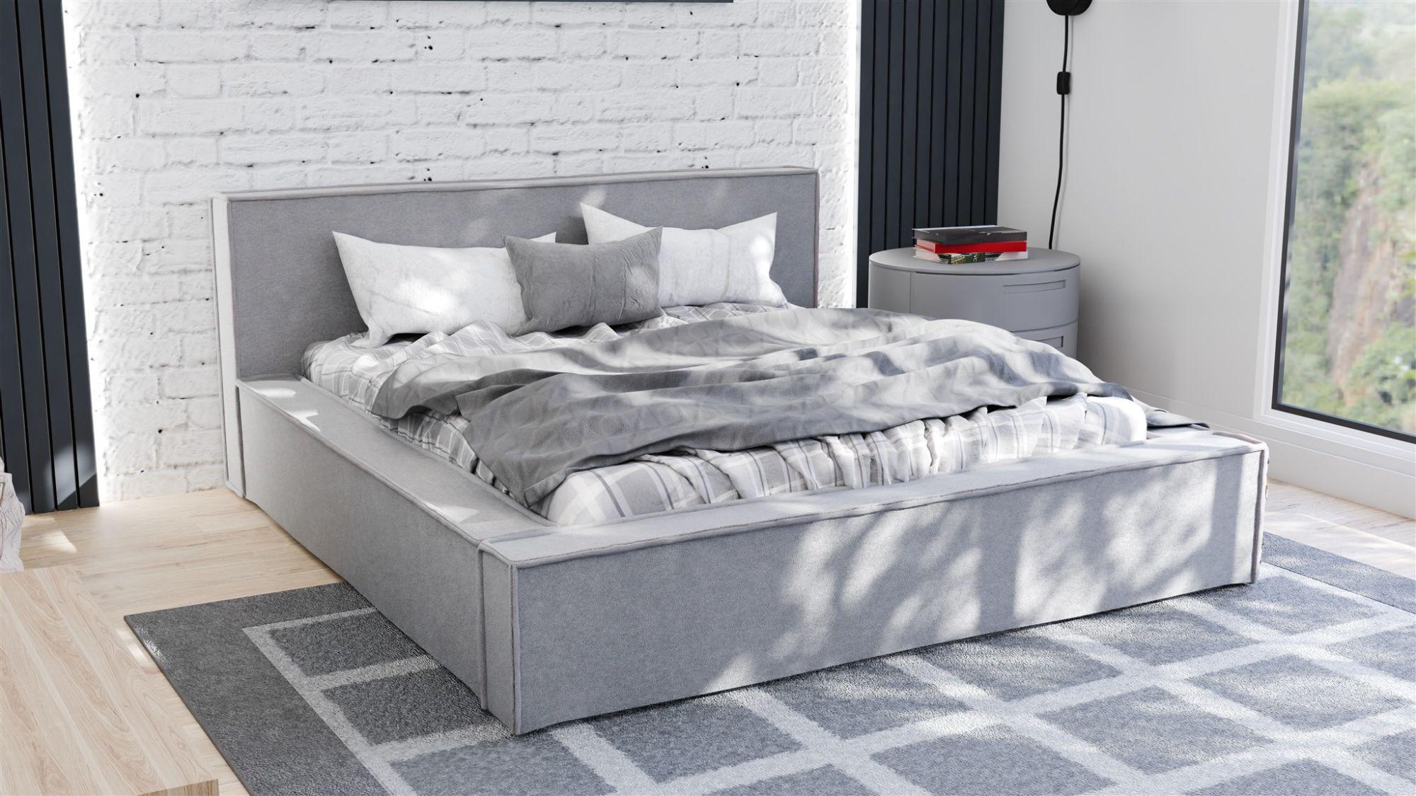 wohnli-moebel-suche-800001427418-1 POLSTERBETT Aldana Komplettset Textil Fun Möbel Möbel > Betten > Polsterbetten Grau