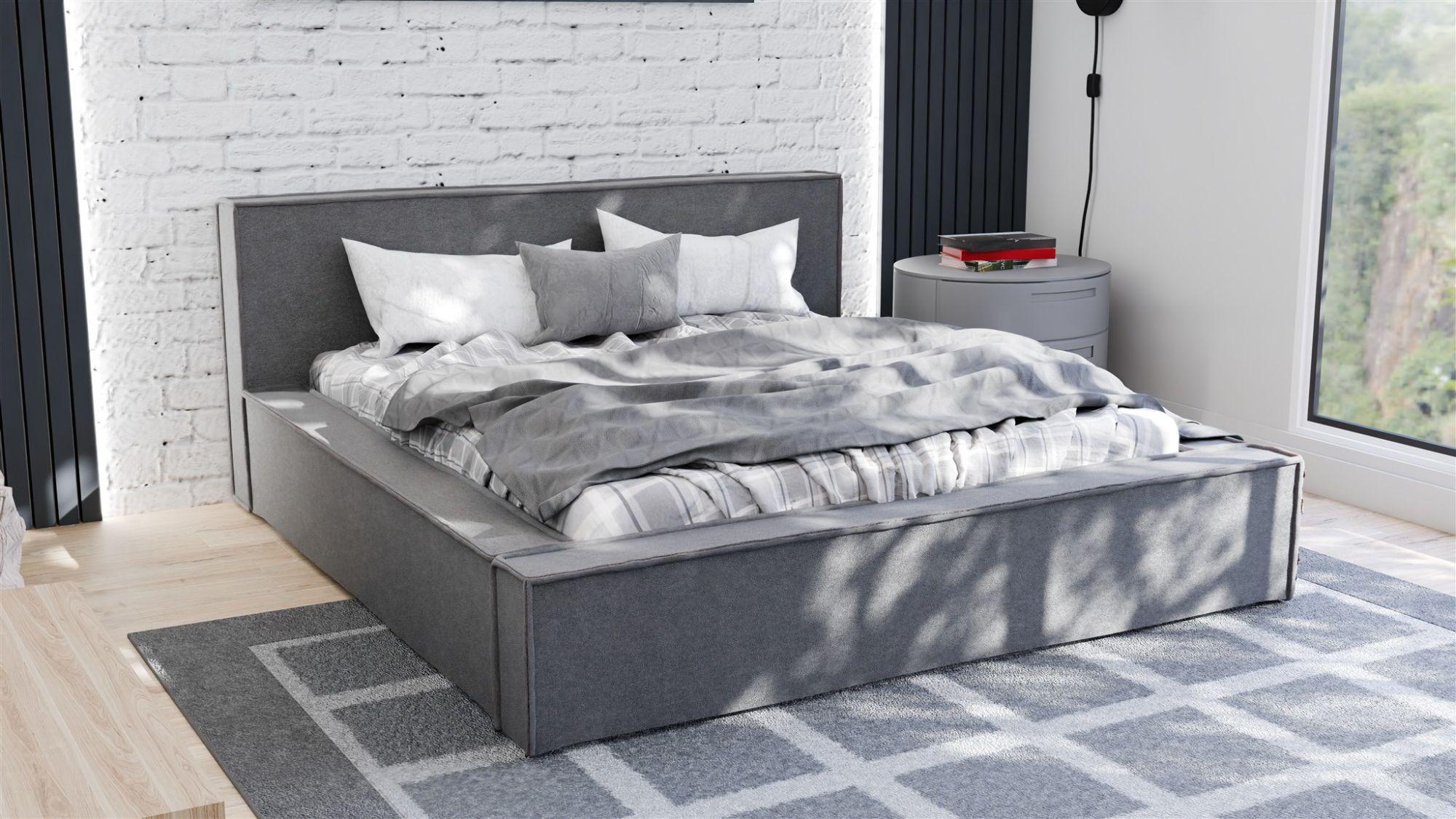 wohnli-moebel-suche-800001427438-1 POLSTERBETT Aldana In Freya Textil Fun Möbel Möbel > Betten > Polsterbetten Anthrazit