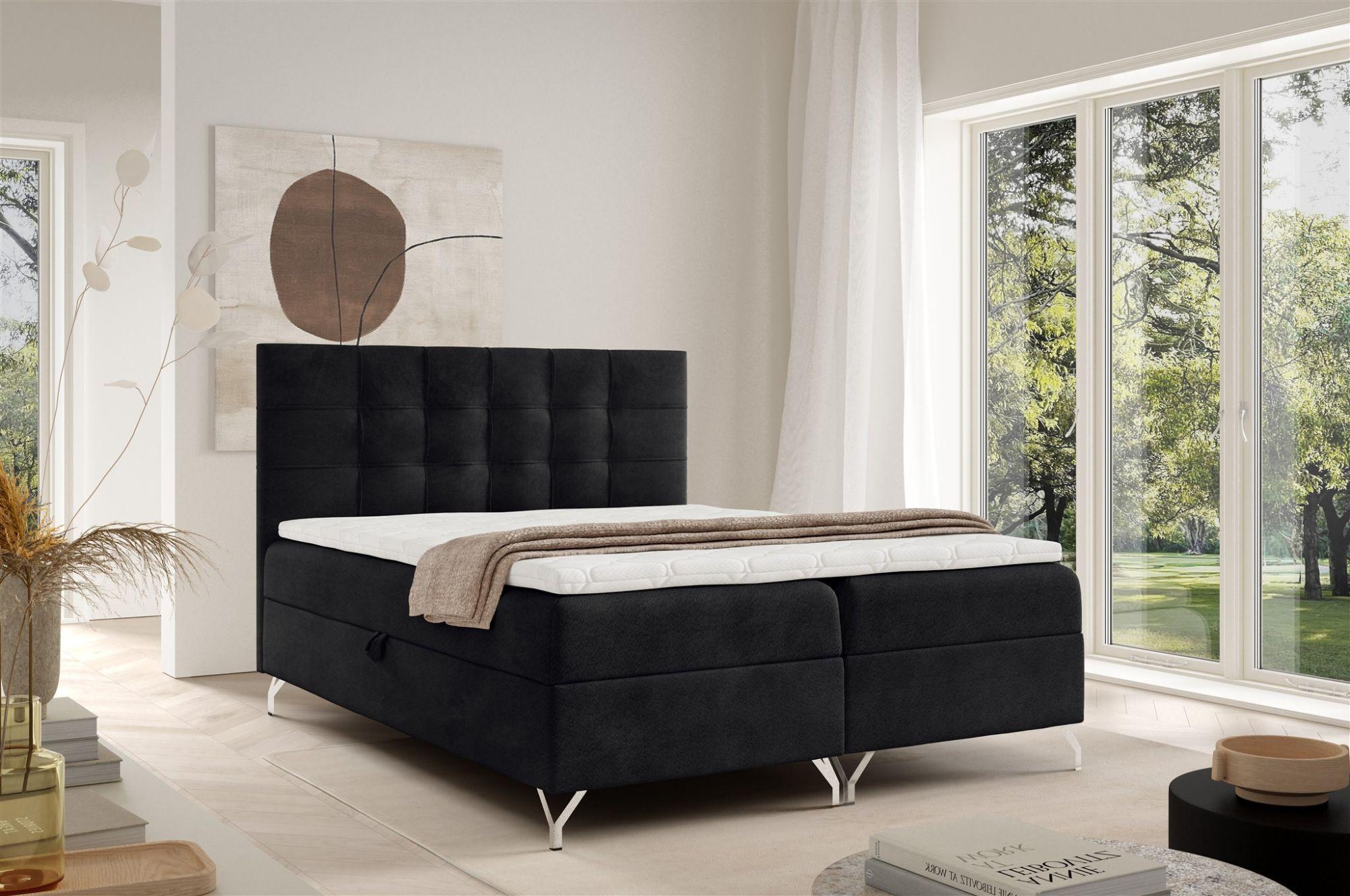 BOXBETT Candela In überlänge Textil Fun Möbel Möbel > Betten > Boxspringbetten Schwarz