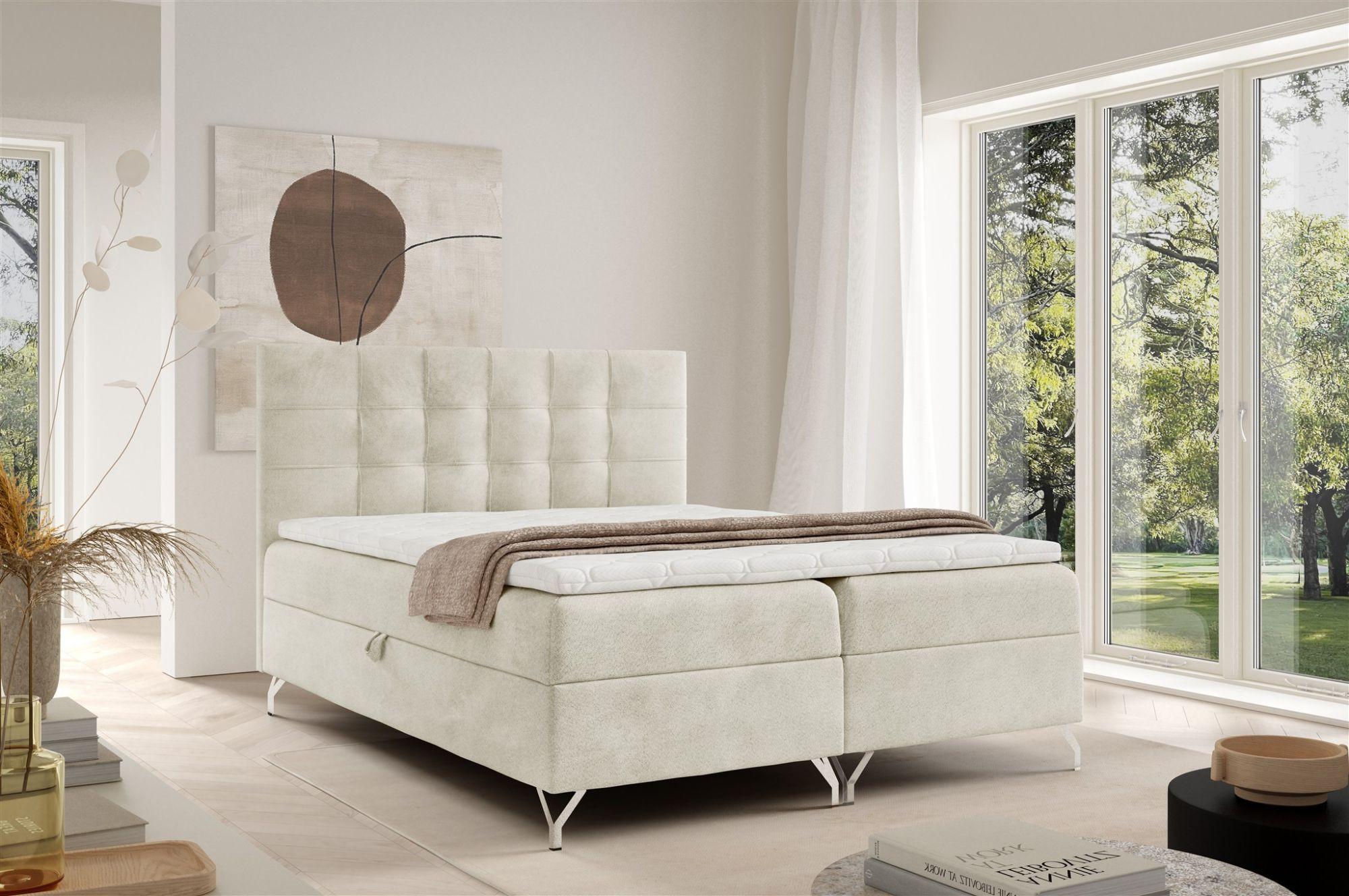 BOXBETT Candela Textil Fun Möbel Möbel > Betten > Boxspringbetten Weiß