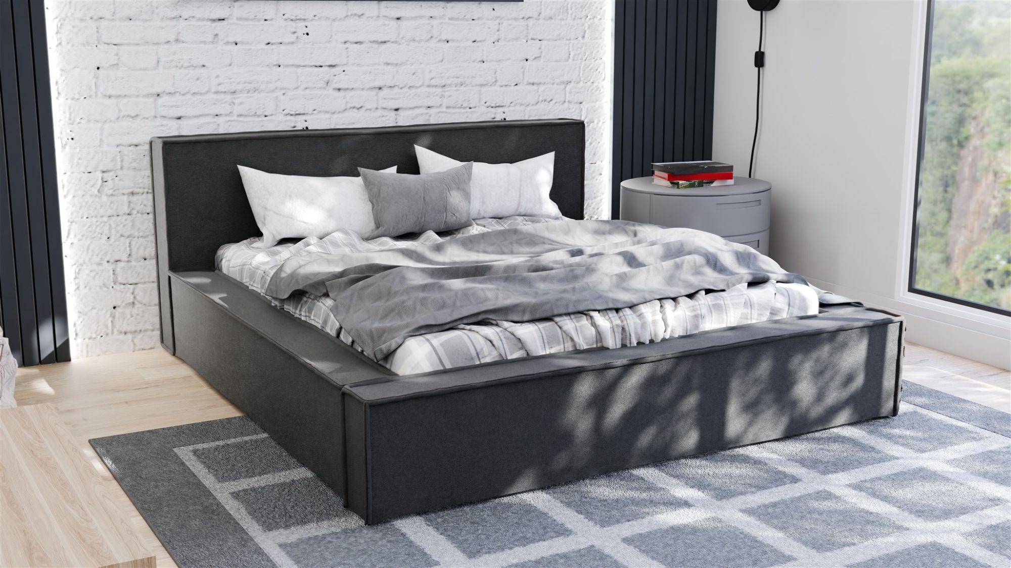 wohnli-moebel-suche-800001427520-1 POLSTERBETT Aldana In Freya Textil Fun Möbel Möbel > Betten > Polsterbetten Schwarz