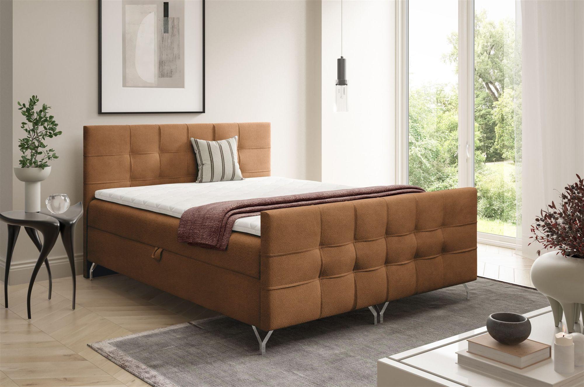 wohnli-moebel-suche-800001427639-1 BOXBETT Perla Premium überlänge Textil Fun Möbel Möbel > Betten > Boxspringbetten Braun