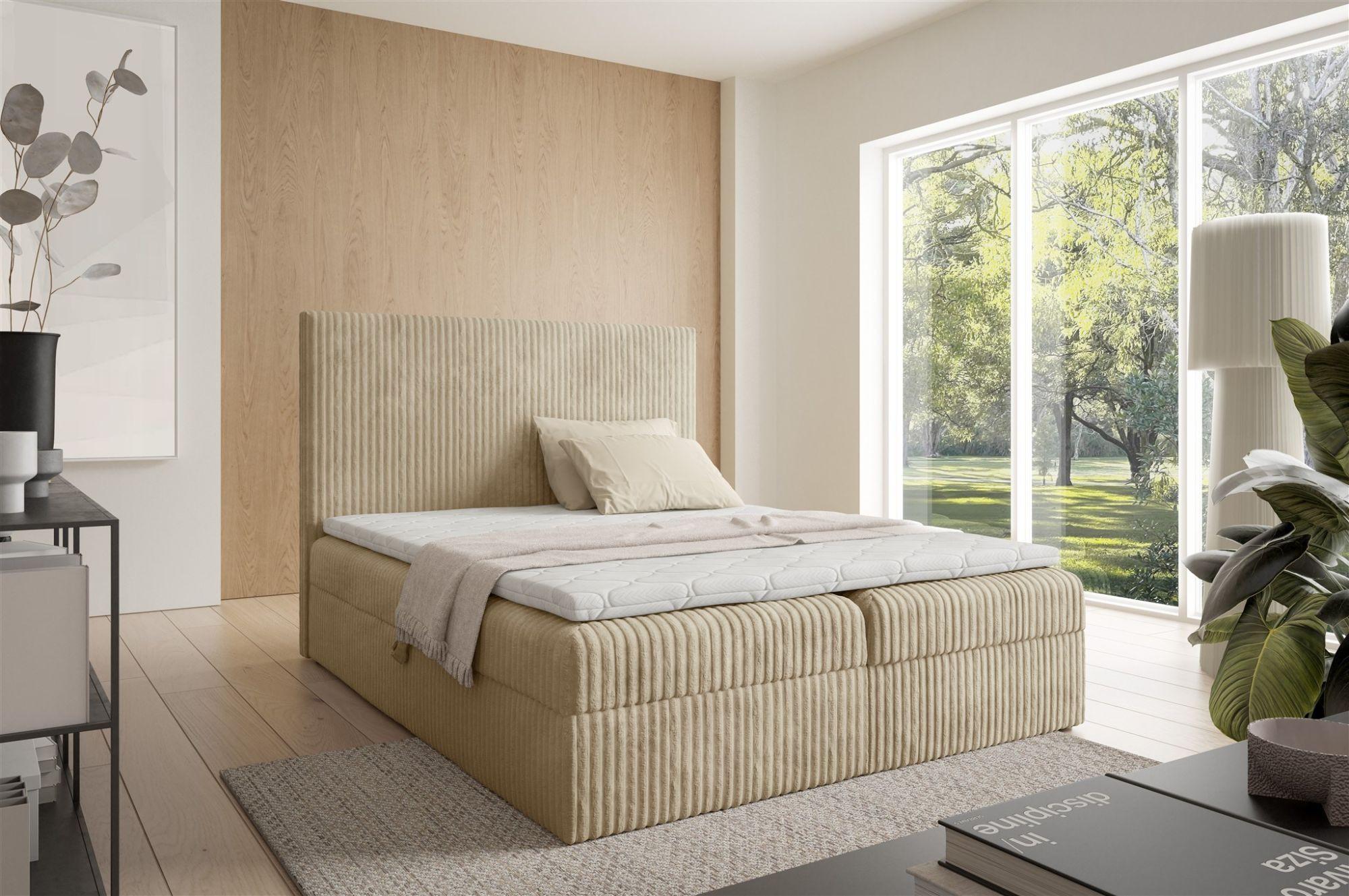 BOXBETT Arnau Premium Textil Fun Möbel Möbel > Betten > Boxspringbetten Beige