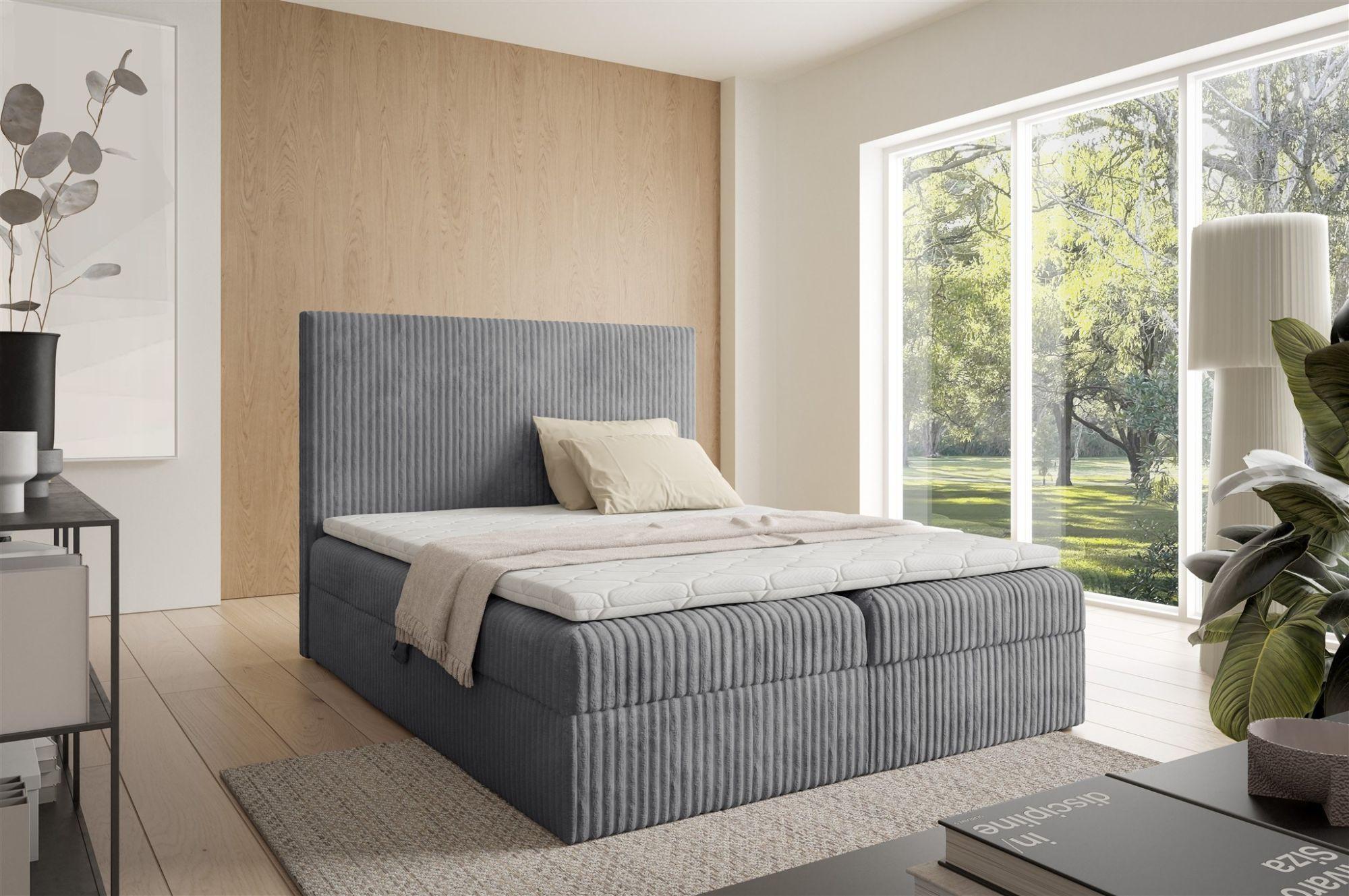 BOXBETT Arnau Premium Textil Fun Möbel Möbel > Betten > Boxspringbetten Grau