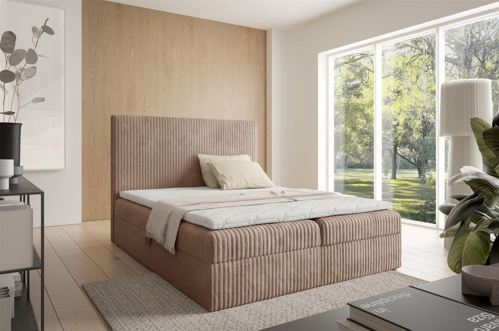 BOXBETT Arnau Premium Textil Fun Möbel Möbel > Betten > Boxspringbetten Braun