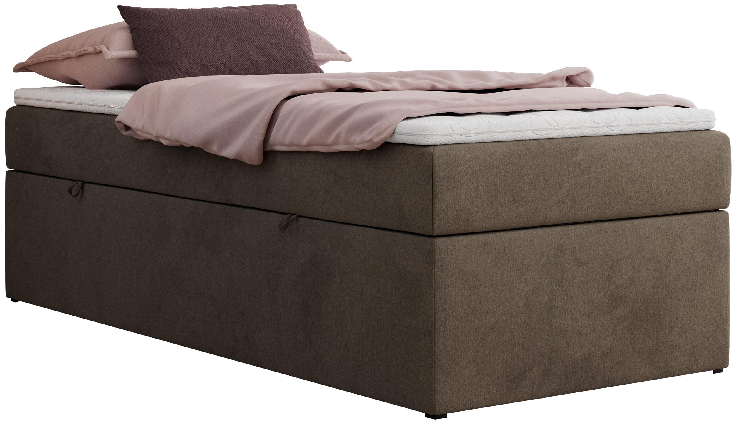 wohnli-moebel-suche-800001428055 Wohnli Möbelsuche - BOXBETT ZERO 90/200 - Braun Velvet - H3 - Topper T25