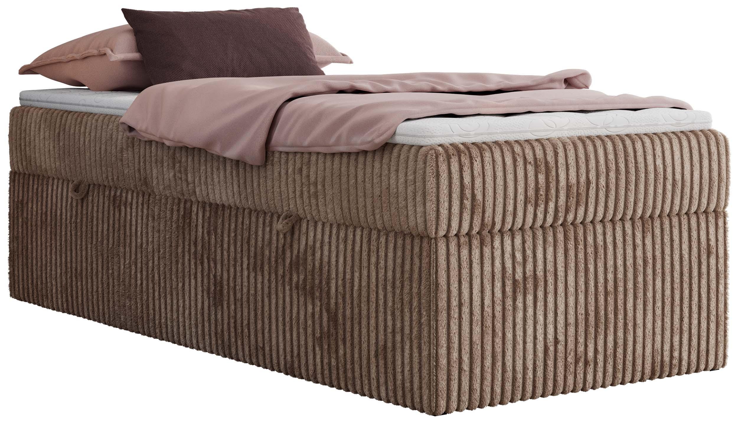 wohnli-moebel-suche-800001428071 Wohnli Möbelsuche - BOXBETT ZERO 90/200 - Braun Cord - H3 - Topper T25