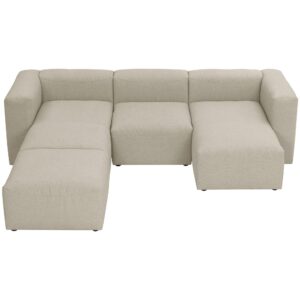 wohnli-moebel-suche-800001430570-1 WOHNLANDSCHAFT 4 Kattrina Flachgewebe creme Kunststoff 58aufmkessel Möbel > Sofas & Couches > Wohnlandschaften > Wohnlandschaften U-Form Weiß
