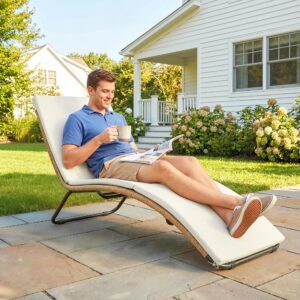 wohnli-moebel-suche-800001431015-1 RATTAN-SONNENLIEGE Stahl PE-Rattan Cremeweiß Metall Outsunny Garten & Outdoor > Gartenmöbel > Gartenliegen Weiß