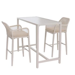 wohnli-moebel-suche-800001431604 Wohnli Möbelsuche - SET BARTISCH + BARHOCKER eckig Beige 3er Set-Set