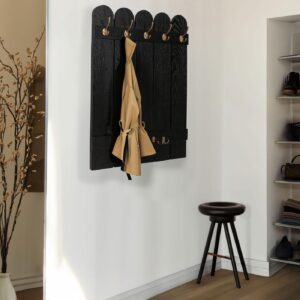 WANDGARDEROBE Schwarz Holz MCW Garderoben > Garderobenpaneele Schwarz