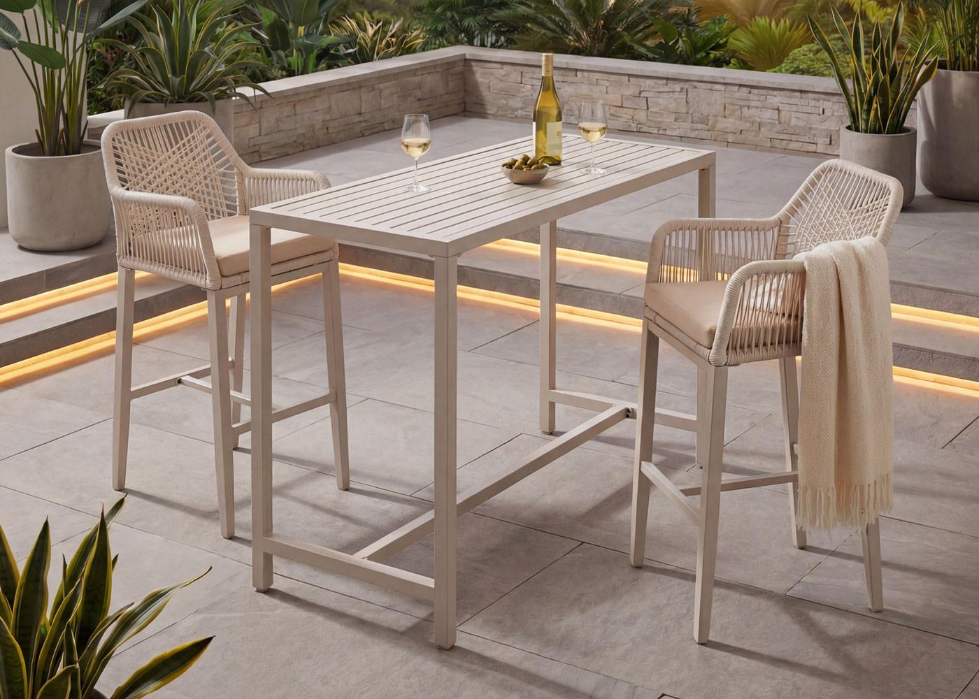 wohnli-moebel-suche-800001431688-1 STEHTISCH eckig Beige Metall MCW Möbel > Tische > Bartische Beige