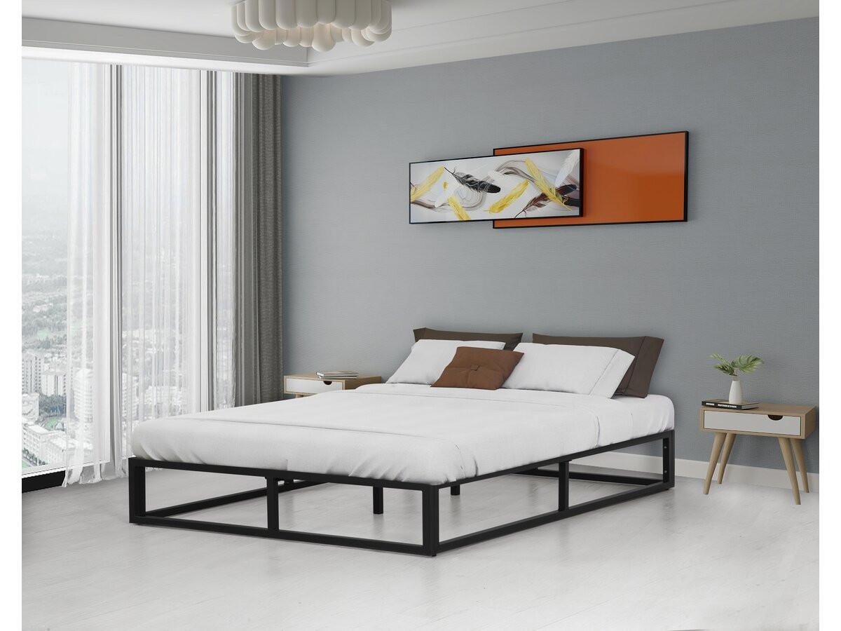 wohnli-moebel-suche-800001432019-1 LATTENROST cadre de lit en métal 140 x 190 cm - noir Schwarz Metall Habitat Garten Möbel > Betten Schwarz