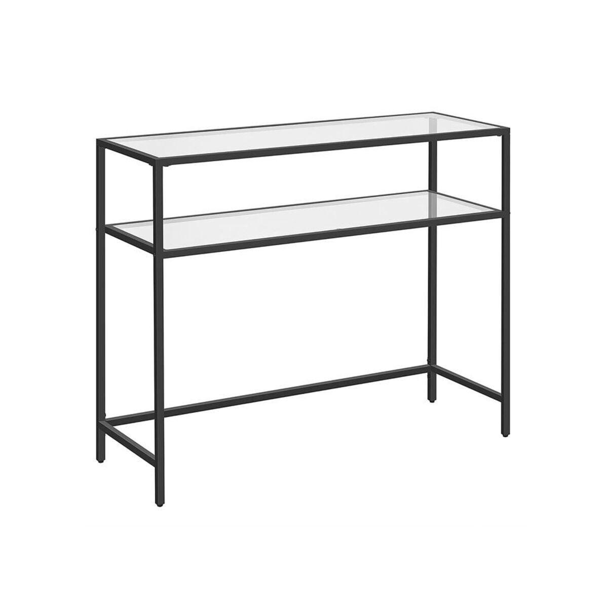 wohnli-moebel-suche-800001432439 Wohnli Möbelsuche - METALLKONSOLE mit 2 Regalen aus gehärtetem Glas 30/90/80 cm