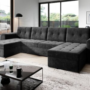 wohnli-moebel-suche-800001433264-1 WOHNLANDSCHAFT Bari U Textil MIRJAN24 Möbel > Sofas & Couches > Wohnlandschaften > Wohnlandschaften U-Form Grau