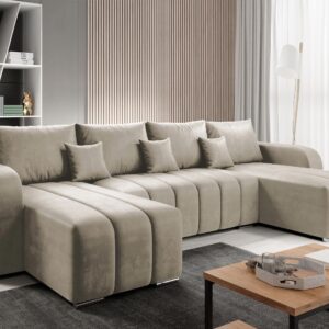 wohnli-moebel-suche-800001433302-1 WOHNLANDSCHAFT Pufetto U Textil MIRJAN24 Möbel > Sofas & Couches > Wohnlandschaften > Wohnlandschaften U-Form Beige
