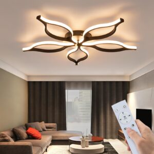 wohnli-moebel-suche-800001433805-1 LED DECKENLEUCHTE Gelwynne 80/38/6 cm Deckenlampe Metall ZMH Lampen & Leuchten > LED-Leuchten > LED-Deckenleuchten Schwarz