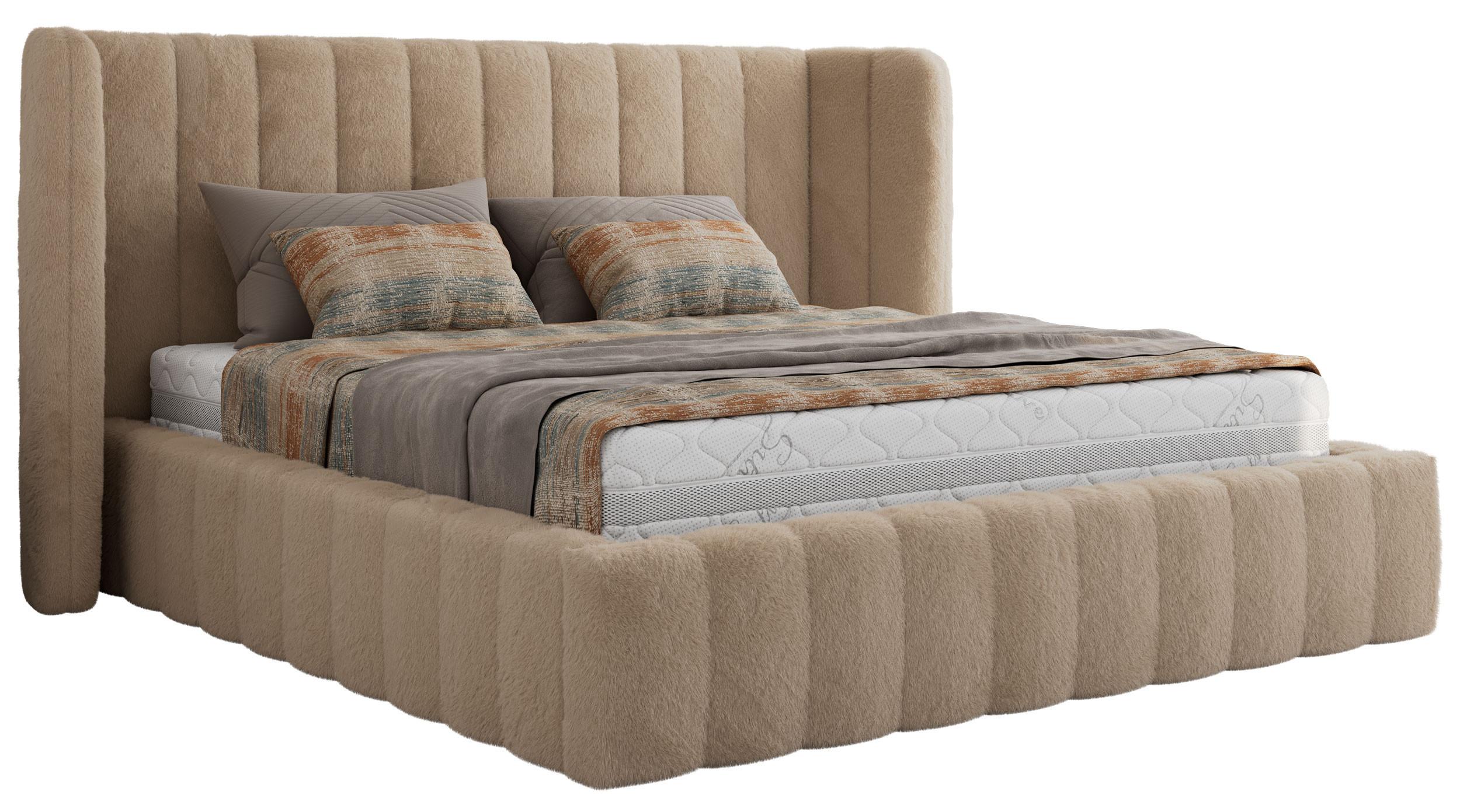 Wohnli Möbelsuche - POLSTERBETT GOLETTA CLASSIC 140/200 - Beige Plüsch - ohne Matratze