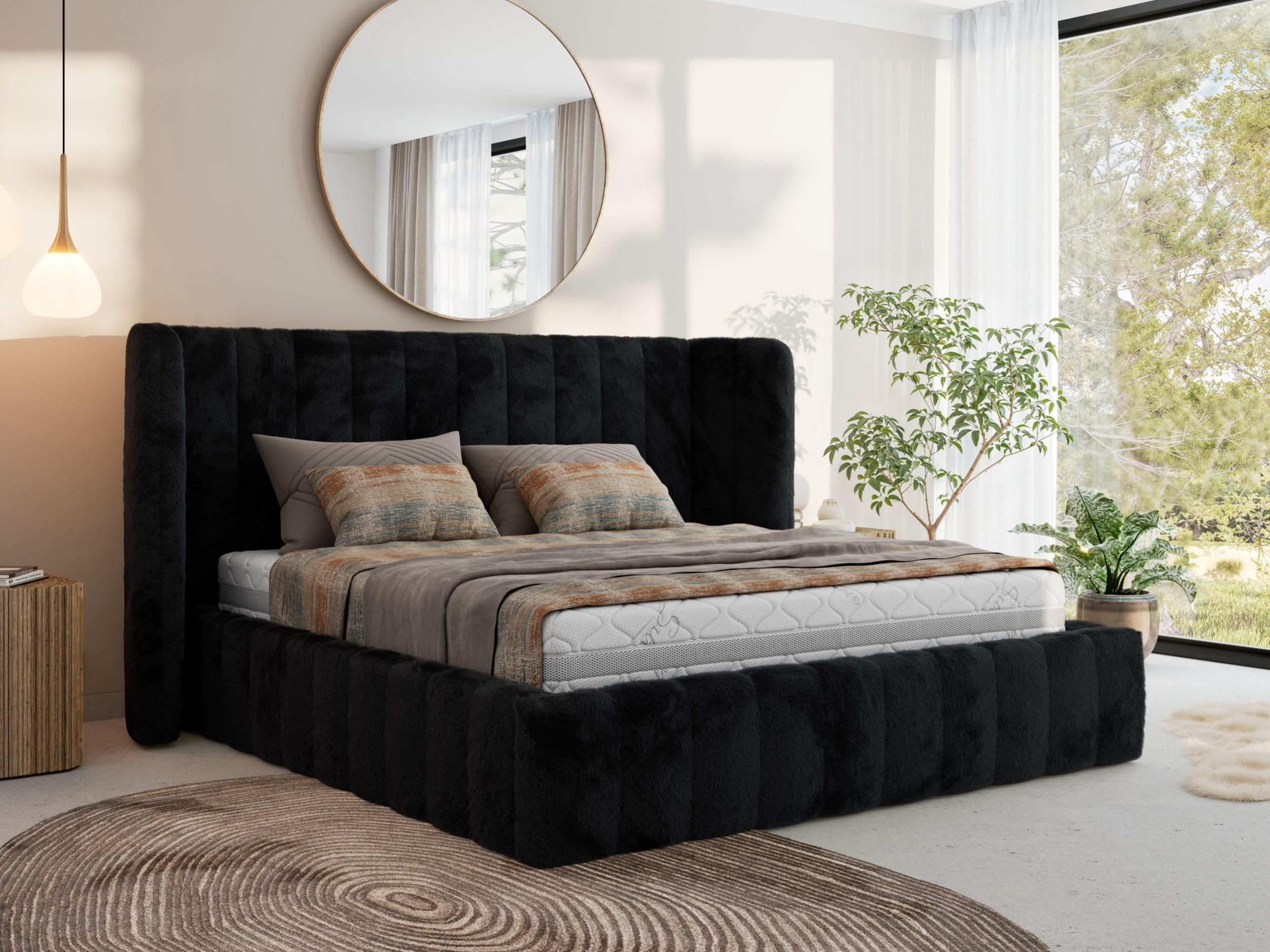 wohnli-moebel-suche-800001438358-1 POLSTERBETT GOLETTA CLASSIC 180/200 - Schwarz Plüsch - Multipocket-Matratze Textil MKS Möbel > Betten > Polsterbetten Schwarz