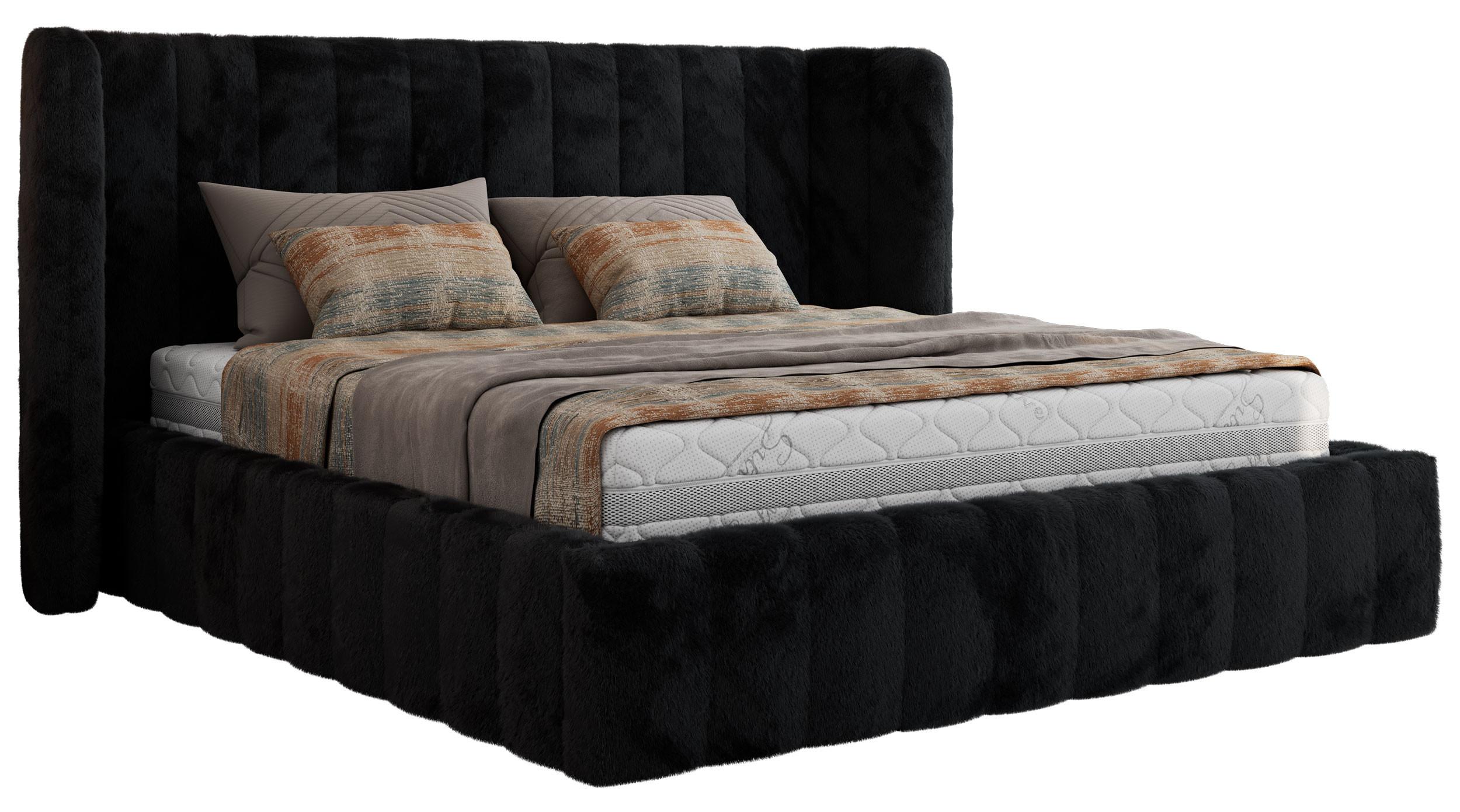 wohnli-moebel-suche-800001438358 Wohnli Möbelsuche - POLSTERBETT GOLETTA CLASSIC 180/200 - Schwarz Plüsch - Multipocket-Matratze