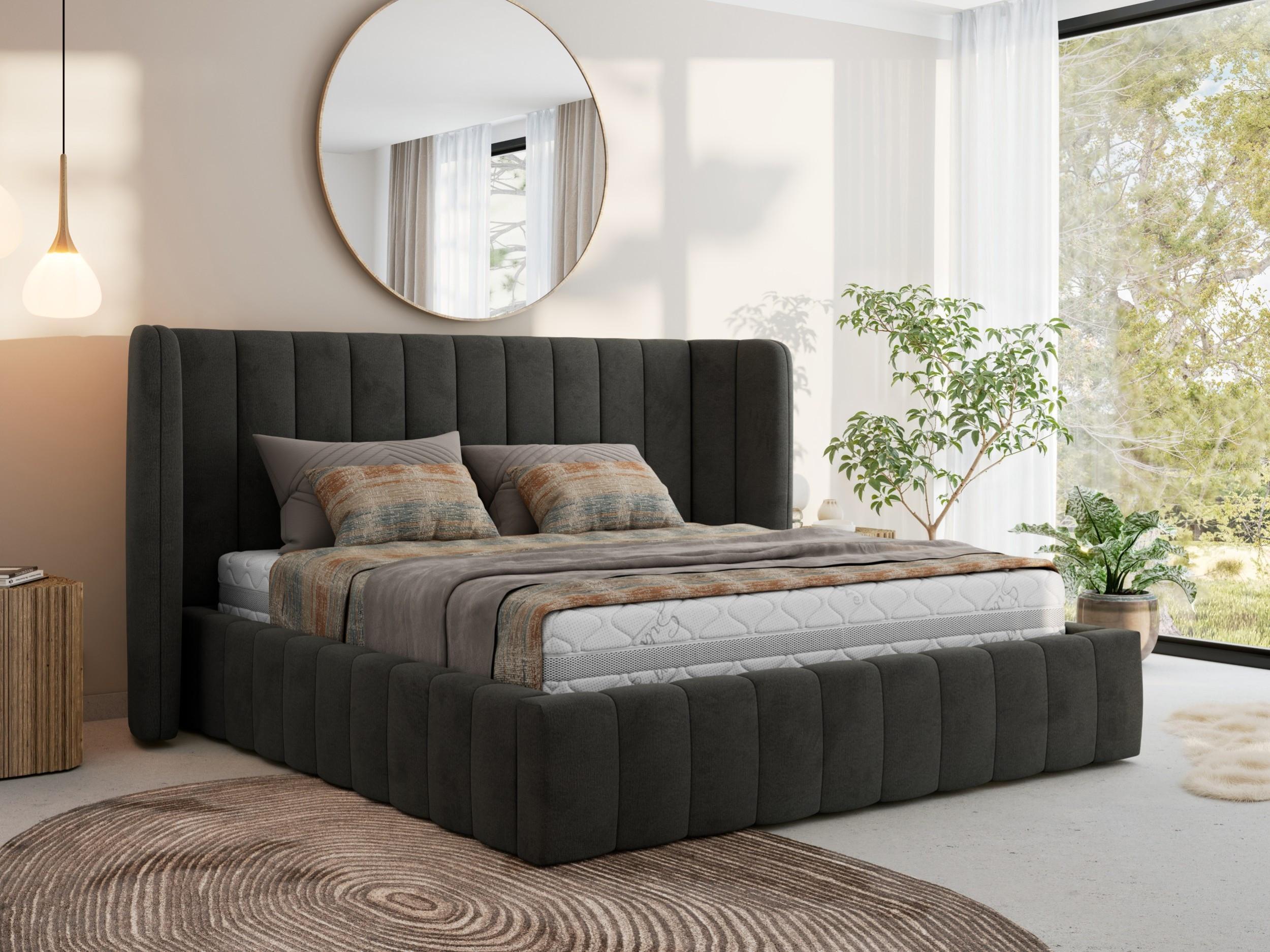 wohnli-moebel-suche-800001438417-1 POLSTERBETT GOLETTA CLASSIC 140/200 - Dunkelgrau Velvet - Pocket-Matratze Textil MKS Möbel > Betten > Polsterbetten Grau