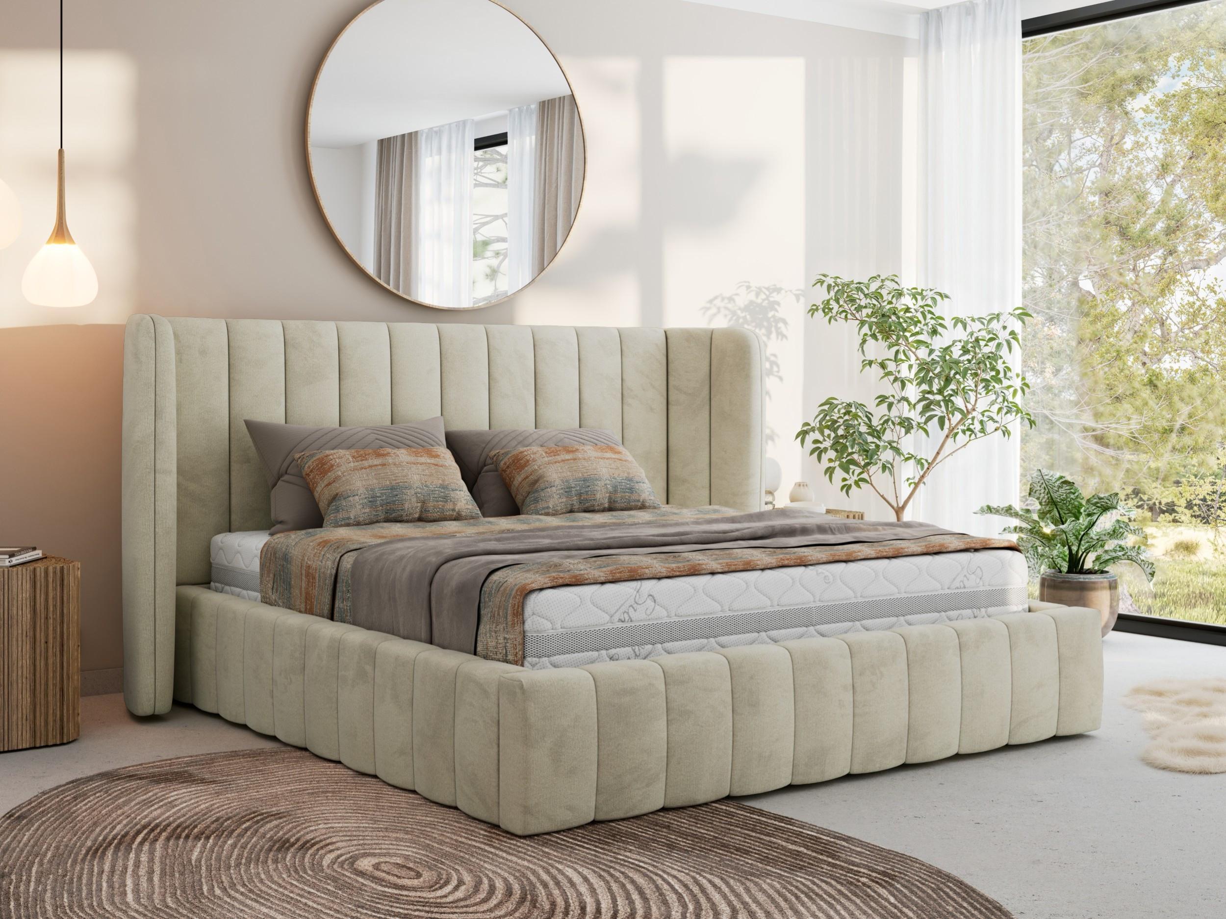 wohnli-moebel-suche-800001438436-1 POLSTERBETT GOLETTA CLASSIC 140/200 - Beige Velvet - Multipocket-Matratze Textil MKS Möbel > Betten > Polsterbetten Beige