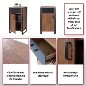 wohnli-moebel-suche-800001439230-1 KOMMODE 1 SCHUBLADE 2 TÜREN Holz Holzwerkstoff MCW Möbel > Kommoden & Schubladenschränke > Kommoden Braun