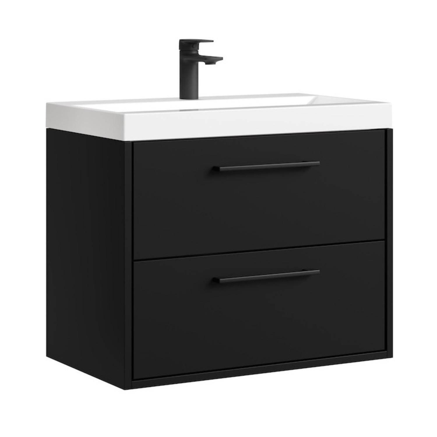 wohnli-moebel-suche-800001439438 Wohnli Möbelsuche - BADMÖBEL-SET Florence 2 Teile Schwarz Matt - 60 x 35 x 51 cm