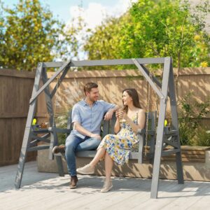 wohnli-moebel-suche-800001439986-1 SCHAUKELBANK Tannenholz Metall Grau Holz Outsunny Garten & Outdoor > Gartenmöbel > Garten Relaxmöbel > Hollywoodschaukeln Grau