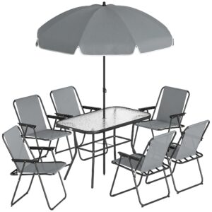 wohnli-moebel-suche-800001440017 Wohnli Möbelsuche - OUTDOOR-ESSGRUPPE 8er Set Stahl Netzstoff Grau