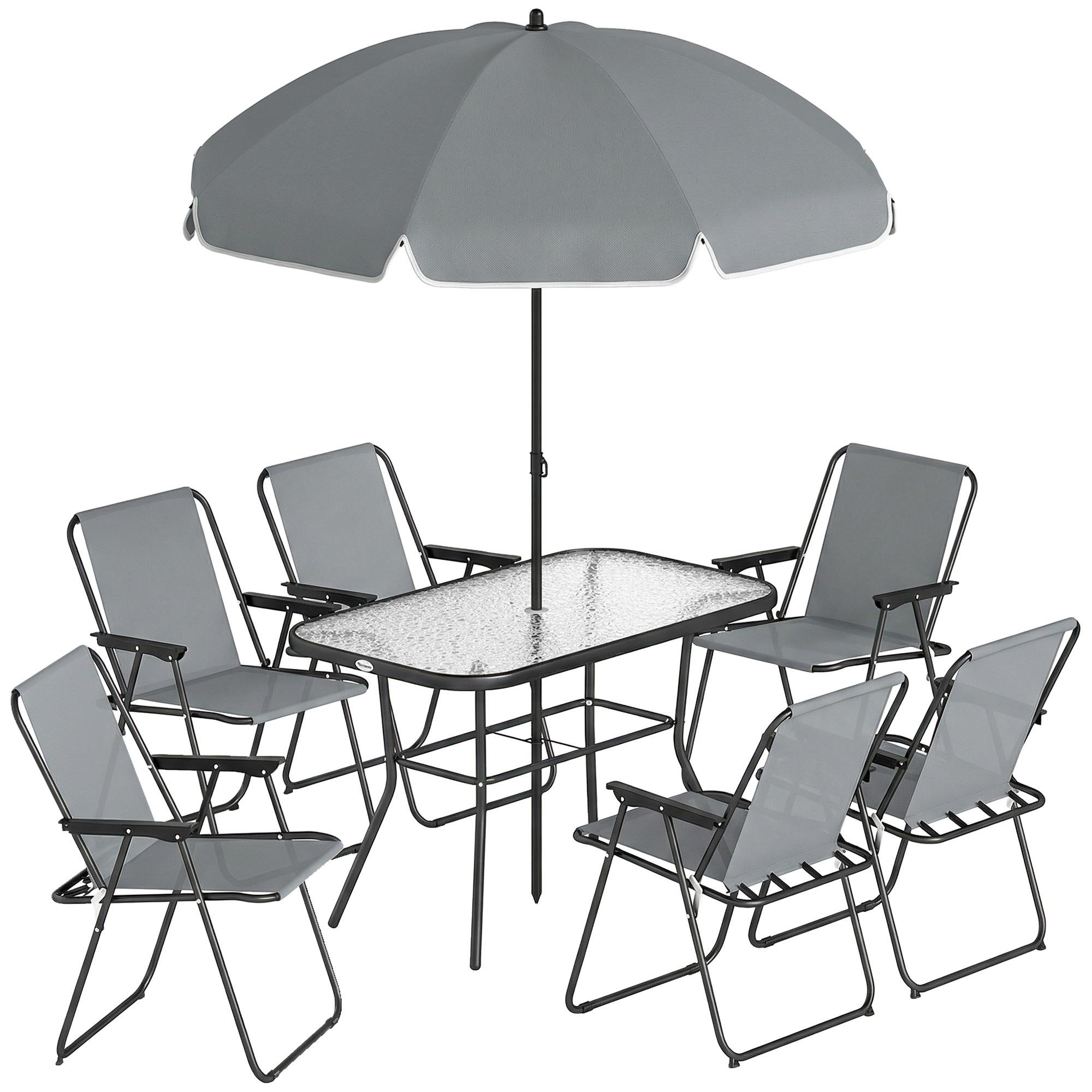 wohnli-moebel-suche-800001440017 Wohnli Möbelsuche - OUTDOOR-ESSGRUPPE 8er Set Stahl Netzstoff Grau