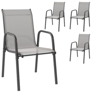 wohnli-moebel-suche-800001440018 Wohnli Möbelsuche - GARTENSTÜHLE 4er Set Metall Netzstoff Hellgrau