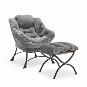 wohnli-moebel-suche-800001442602 Wohnli Möbelsuche - RELAXSESSEL moderner mit Fußhocker & Seitentasche – Gemütlicher Loungesessel in Grau für Wohnzimmer & Schlafzimmer