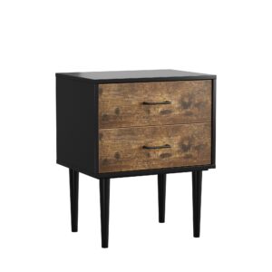 wohnli-moebel-suche-800001442902 Wohnli Möbelsuche - NACHTTISCH 51 cm Vintage Braun – Nachtkonsole Industrial mit 2 Schubladen & Massivholzbeinen