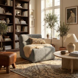 wohnli-moebel-suche-800001442914-1 SESSEL Samt mit Regentropfen-Struktur Montagefrei Textil Urban Meuble Garten & Outdoor > Gartenmöbel > Gartenliegen Grau