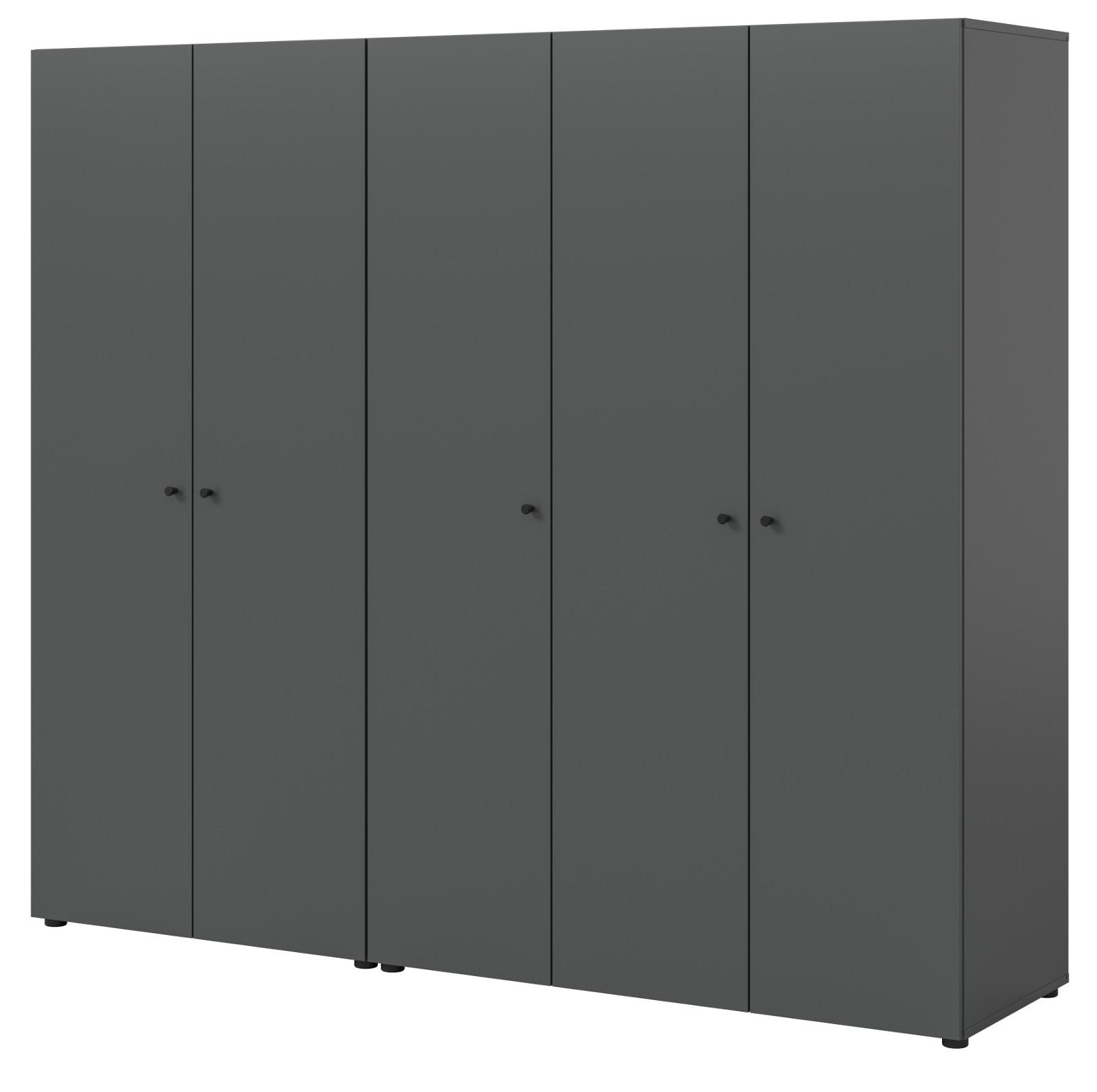 wohnli-moebel-suche-800001443306 Wohnli Möbelsuche - KLEIDERSCHRANK grau 5-türig 200 cm