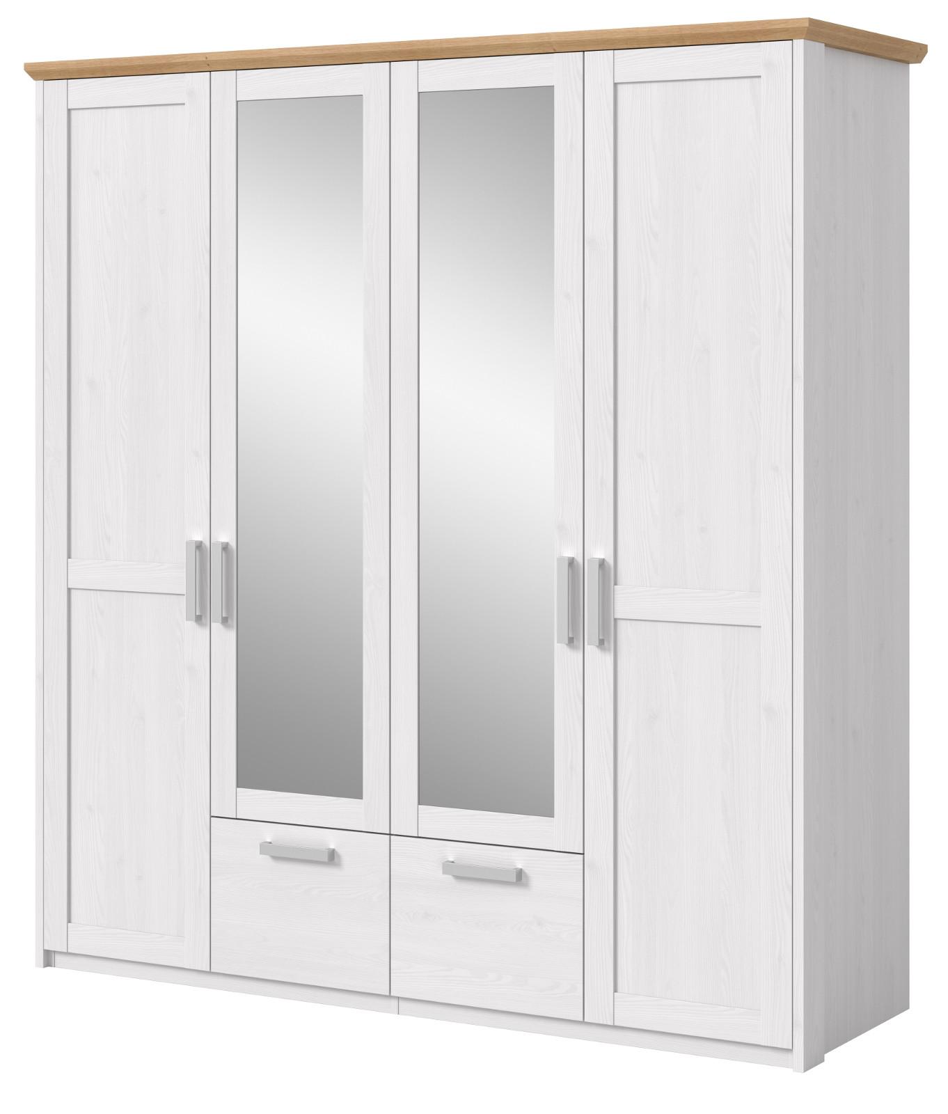Wohnli Möbelsuche - KLEIDERSCHRANK weiß Lärche