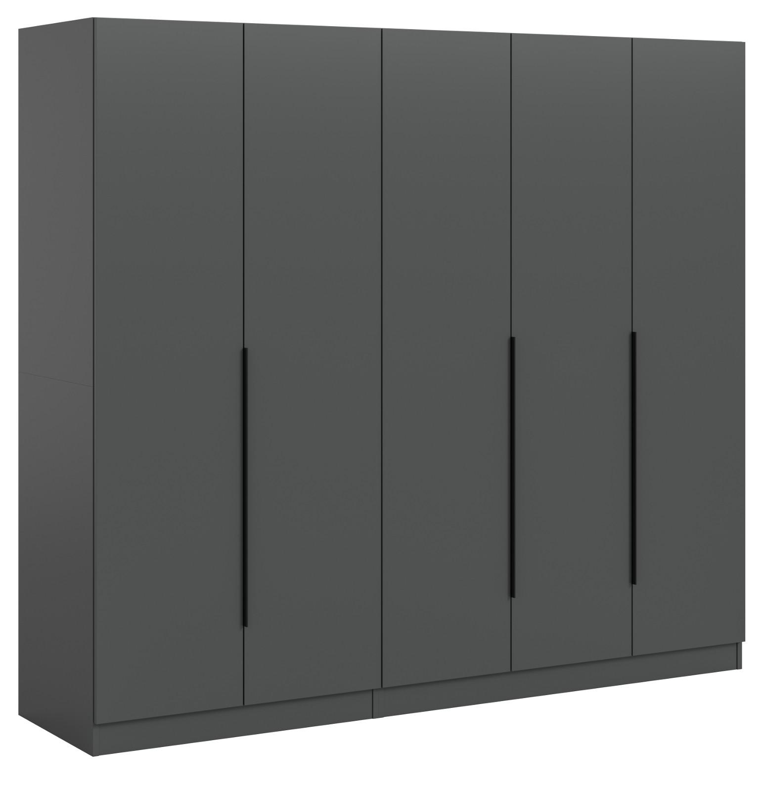 wohnli-moebel-suche-800001443522 Wohnli Möbelsuche - KLEIDERSCHRANK grau 5-türig 200 x 181 cm