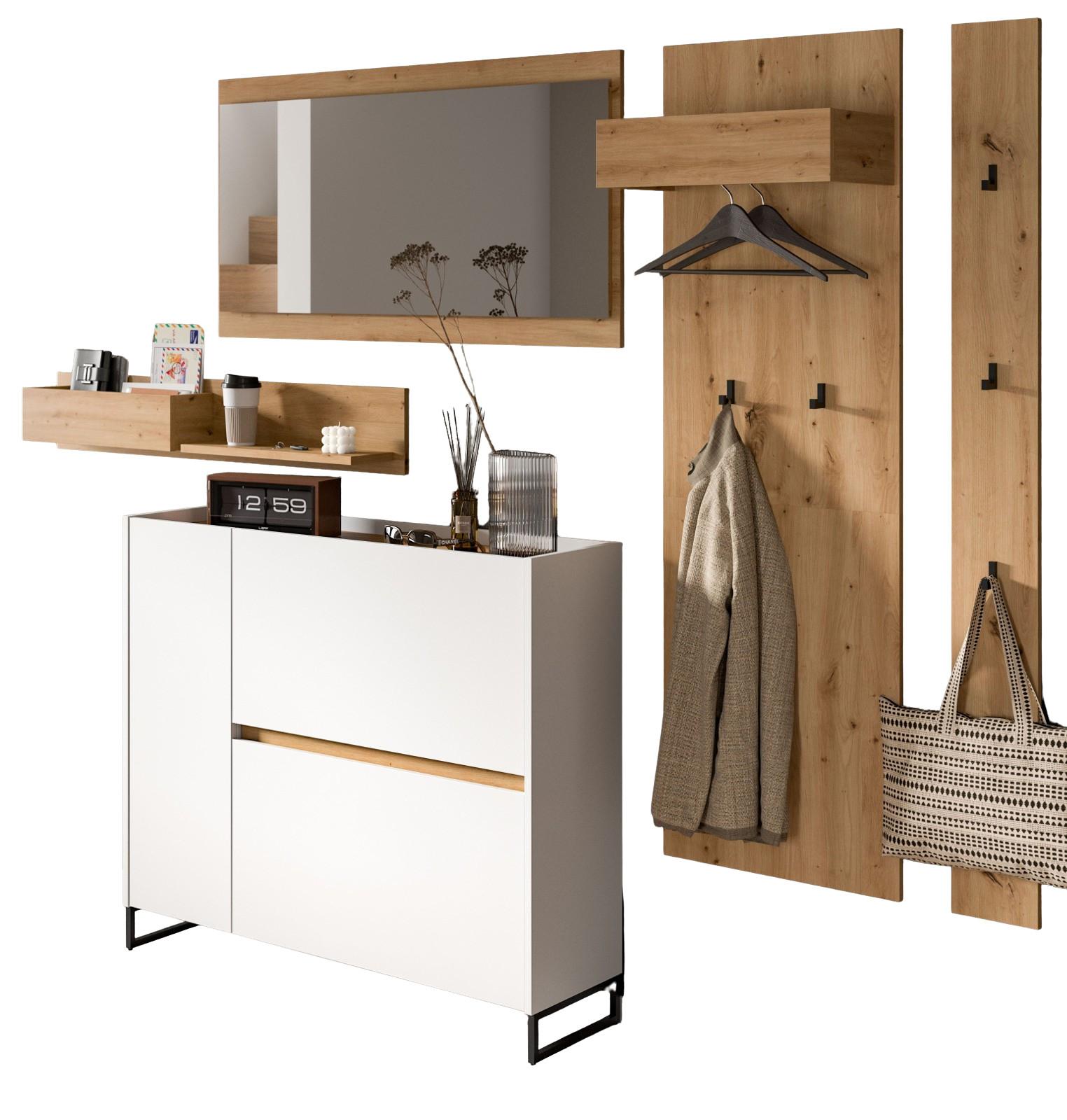 wohnli-moebel-suche-800001443986 Wohnli Möbelsuche - GARDEROBE-SET weiß und Artisan Eiche