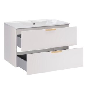 WASCHTISCH 81cm Oria Weiß Holzwerkstoff Petits-meubles Möbel > Schränke > Badezimmerschränke > Waschtische Weiß