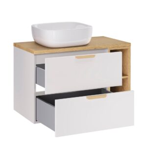 wohnli-moebel-suche-800001445045-1 WASCHTISCH 80.6cm Oria Weiß Holzwerkstoff Petits-meubles Möbel > Schränke > Badezimmerschränke > Waschtische Weiß