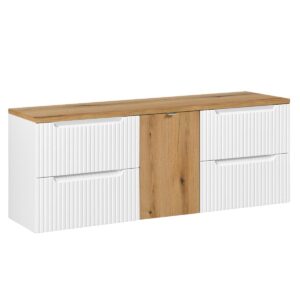 WASCHTISCHUNTERSCHRANK 160.4cm Riva Weiß Holzwerkstoff Petits-meubles Möbel > Schränke > Badezimmerschränke > Waschtische Weiß