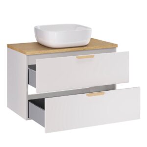 wohnli-moebel-suche-800001445054-1 WASCHTISCH 80.6cm Oria Weiß Holzwerkstoff Petits-meubles Möbel > Schränke > Badezimmerschränke > Waschtische Weiß