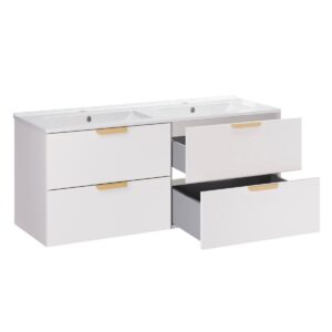 wohnli-moebel-suche-800001445058-1 DOPPELWASCHTISCH 121cm Oria Weiß Holzwerkstoff Petits-meubles Möbel > Schränke > Badezimmerschränke > Waschtische Weiß