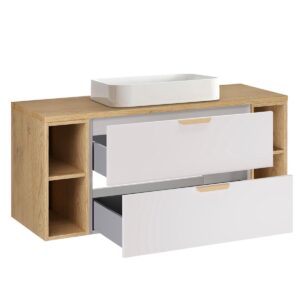 wohnli-moebel-suche-800001445064-1 WASCHTISCH 120.6cm Oria Weiß Holzwerkstoff Petits-meubles Möbel > Schränke > Badezimmerschränke > Waschtische Weiß
