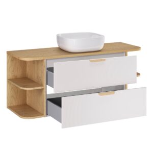 wohnli-moebel-suche-800001445083-1 WASCHTISCH 120.4cm Oria Weiß Holzwerkstoff Petits-meubles Möbel > Schränke > Badezimmerschränke > Waschtische Weiß