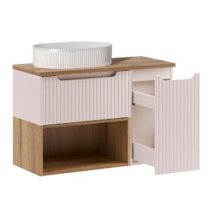 wohnli-moebel-suche-800001445085-1 WASCHTISCH 90.4cm Riva Kaschmir Holzwerkstoff Petits-meubles Möbel > Schränke > Badezimmerschränke > Waschtische Beige